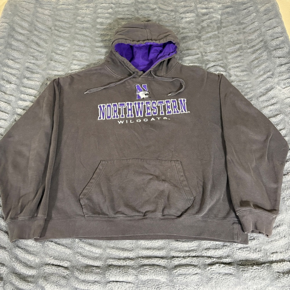 Stadium Athletics Northwestern Wildcats Hoodie XXXL Faded Black Purple NCAA